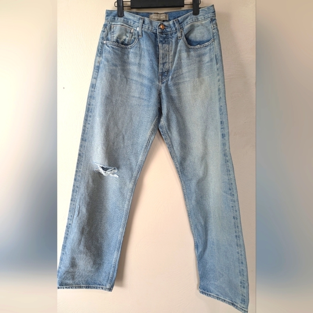 J CREW POINT SUR Denim, Wide Leg Jeans, Size 28, Beachy, Casual, Button Fly, NWT